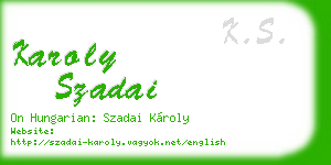 karoly szadai business card